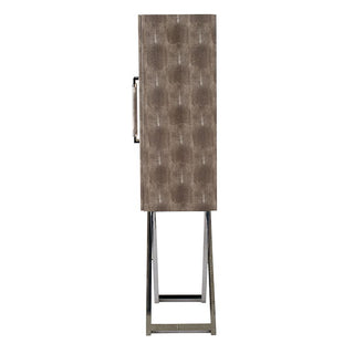 Cabinet - Silver - Faux Leather