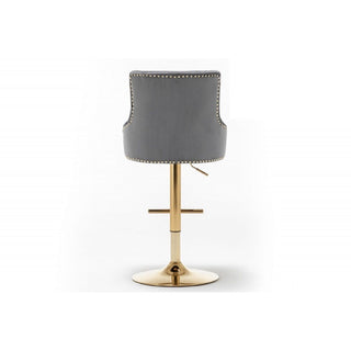 Adjustable Swivel Bar Stool With Nailhead Trim (Set of 2)