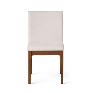 Dining Chairs With Upholstered Seat And Backrest (Set of 2) - Light Beige / Walnut