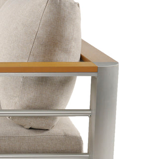 Cora - Outdoor Aluminum Club Chair Set Frame With Cushion Durable And Stylish Seating For Patio - Beige / Natural / Silver