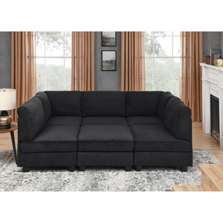 Upholstered Modular Sectional - Black
