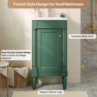 French Style Bathroom Cabinet With Sink, Adjustable Shelf