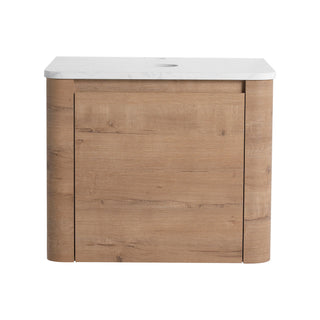 24" Wall Mounted Bathroom Vanity With Soft Close Door, Excluding Sink - Imitative Oak