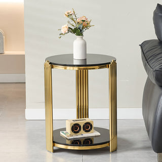 Round Table With Double Layer Storage
