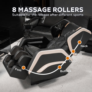 Zero Gravity Massage Chair Recliner & 10 Massage Heads And Full Body Air Pressure - Black