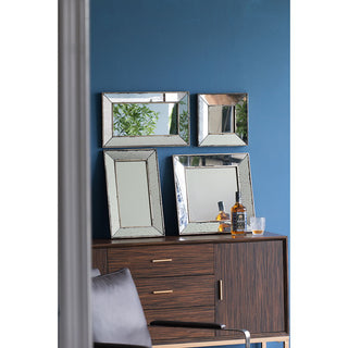 Distressed Accent Mirror, Traditional Style Framed Wall Mirror For Living Room