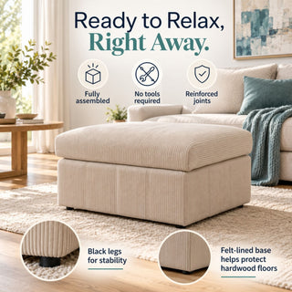 Oversized Ottoman Footrest, Living Room Accent