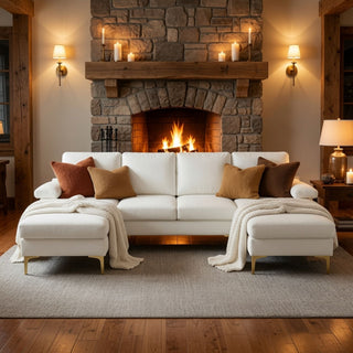 U - Shaped Sectional Sofa With Double Chaise