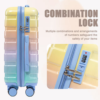 Luggage Set 14" / 20" With Combination Lock And Cosmetic Case