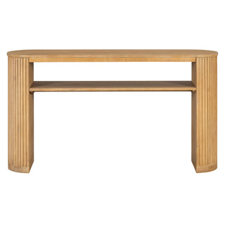 Console Table With Fluted Legs, Open Shelf