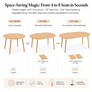 3 In 1 Extendable Dining Table - Wood