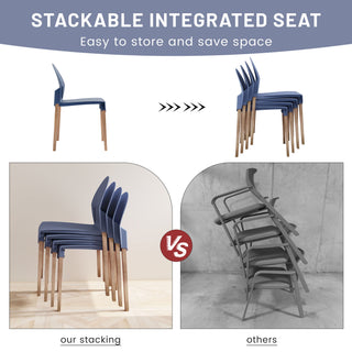 4 Piece Set Of Single Chairs With A Design Combining Modern And Traditional Elements