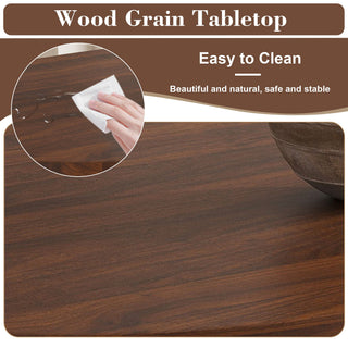 Oval Dining Table Set For 6 With 4 Chairs - Walnut