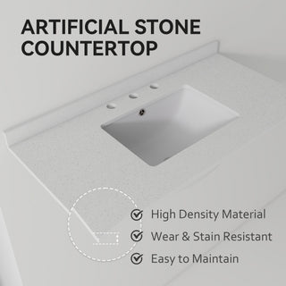 Basin Sink, 0.6" Ultra Thin Profile, Triple Faucet Holes