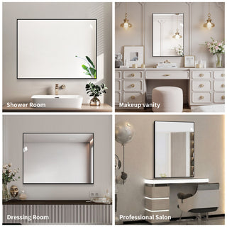 Framed Wall Mirror For Bathroom - Black