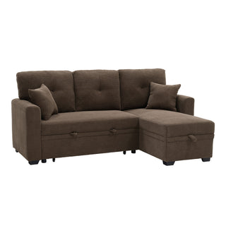Sleeper Sectional With Pull Out Bed, Reversible Chaise