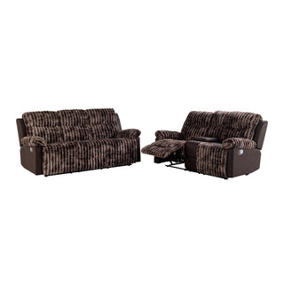 Bruni - Console Reclining Loveseat With Manual Recline And Rich Upholstery - Brown