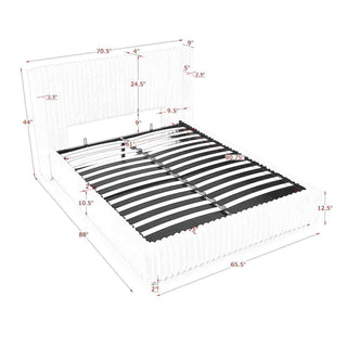 Functional Vertical Striped Bed With Gas Lift Storage