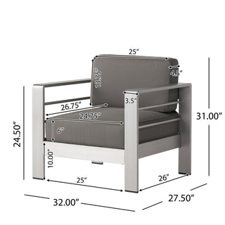 Cape Coral - 4 Pieces Outdoor Patio Chat Set