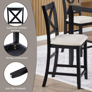 5 Piece Counter Height Dining Table Set With 4 Chairs