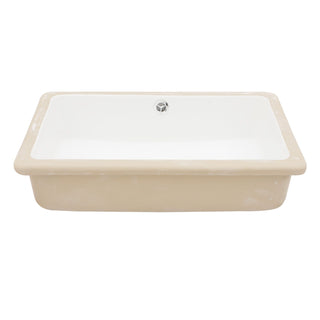 Modern Ceramic Rectangular Undermount Bathroom Sink With Overflow