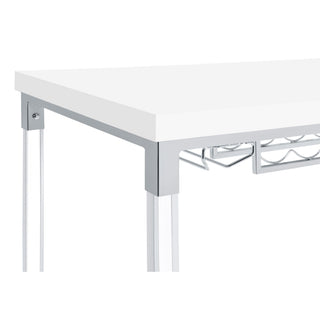 Tonneson - Bar Table With Trestle Base And Wine Storage - White