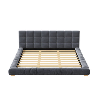 Upholstered Platform Bed Frame With Tufted Headboard