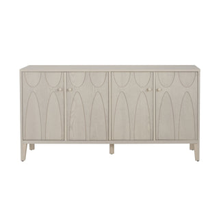 Wood Sideboard With Adjustable Shelves And Storage Cabinet - White Washed