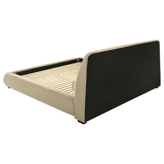 Modern Upholstered Platform Bed With Tufted Headboard