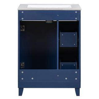 Transitional Style Bathroom Vanity Cabinet With Ceramic Sink