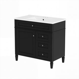 Bathroom Vanity With Sink, Rectangular Storage Cabinet & 2 Drawers And Tip Out Drawer