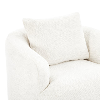 360° Swivel Barrel Sofa Chair With Throw Pillow, Upholstered Accent Chair