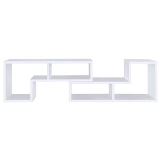 Convertable L-Shaped Bookcase With Open Shelves - White