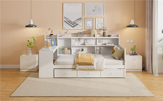 Daybed With 3 Drawers USB Ports And Desk