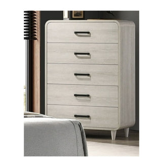 5 Drawer Tall Chest Storage Furniture With Ample Drawer Space - Antique White