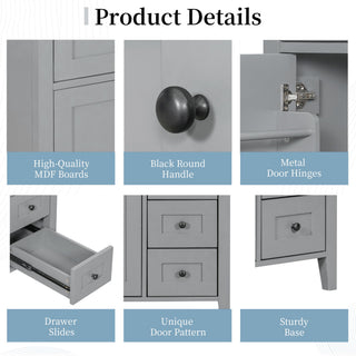 Bathroom Vanity With Sink, Cabinet With 3 Drawers And Adjustable Shelf