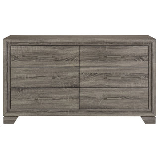 Funston - 6 Drawer Dresser Cabinet - Brown Oak
