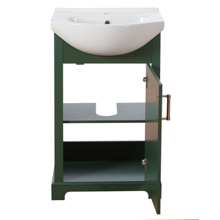 20" Bathroom Vanity With Bulged Sink, Freestanding Single Vanity Set, Soft Close Door