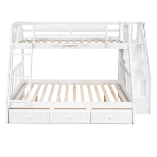 Bunk Bed With Drawers, Ladder And Storage Staircase