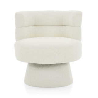 Swivel Accent Chair, 360° Rotating Design With Ergonomic Support For Living Room, Bedroom & Home Office - Cream White