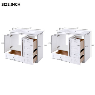 Shaker Free Standing Bathroom Vanity Cabinet & Sink, Soft Close Drawers, Soft Close Doors