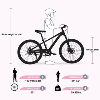 Zukka - 20" Mountain Bike With Adjustable Saddle And Suspension Fork