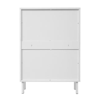 2 Door Shoe Rack, Rattan, Double Layer, Suitable For Living Room, Hallway - White