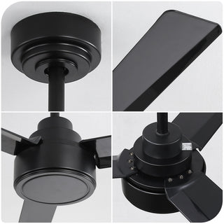 52" Ceiling Fan With Remote Control, 6 Speed Reversible DC Motor, 3 Blades