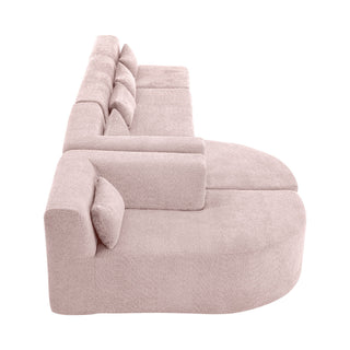 Upholstered Sofa Free Combined Sofa Couch With 2 Chaise Lounge And Five Back Pillows For Living Room