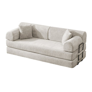 Convertible Sleeper Sofa Bed, Folding Mattress Couch - Light Camel
