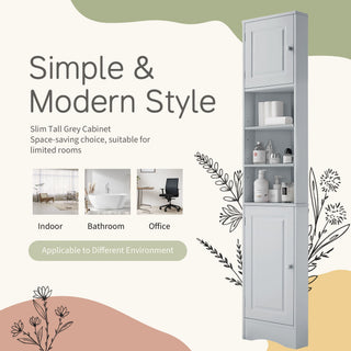 Multi Functional Corner Cabinet With Adjustable Shelves And 2 Doors
