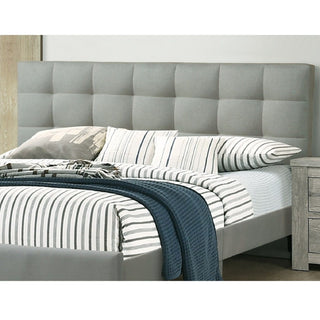 California King Size Tufted Headboard Platform Bedframe, Bedroom Furniture - Gray / Light Gray