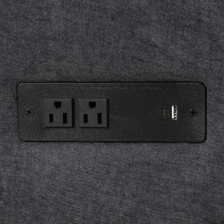 L-Shaped Sofa Convertible Sofa Bed Pull Out Sofa Sleeper With Two Back Pillows, Two USB Ports And Two Power Sockets For Living Room