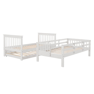Stairway Bunk Bed With Storage And Guard Rail For Bedroom